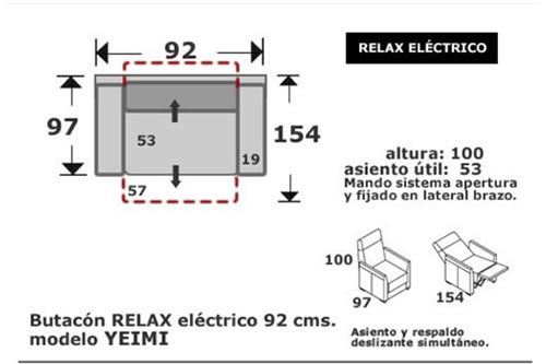 (287) Sillón 95cm. Relax Eléctrico