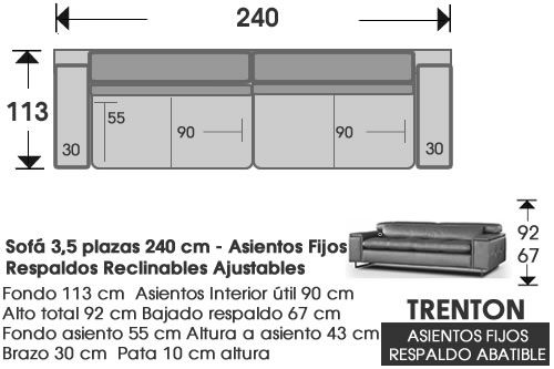 (294) Sofá 3,5 plazas 240 cm XL