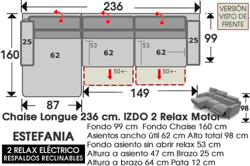 (296) Chaise Longue 236cm IZDO 2 RELAX