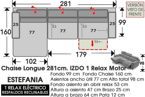 (296) Chaise Longue 281cm IZDO 1 RELAX