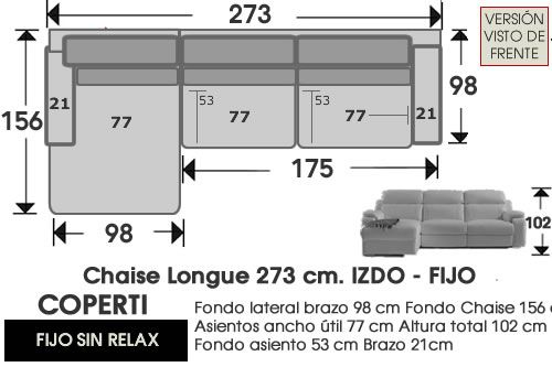 (302) ChaiseLongue 273 cm. IZDO - FIJA