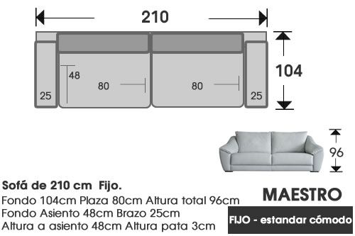 (312) Sofá de 210 cm.