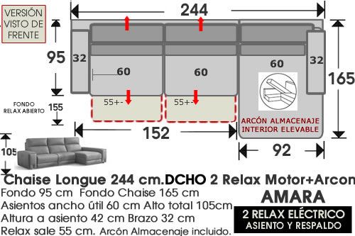 (321) Chaise Longue 244cm. DCHO-RELAX+Arcón