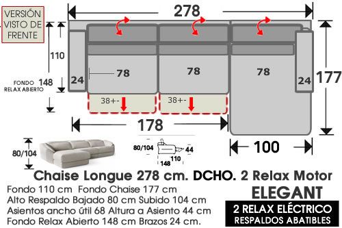 (322) ChaiseLongue 278cm DCHO-Relax-Motor