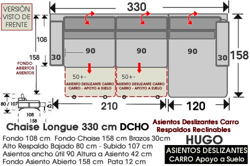 (339) ChaiseLongue 330cm-DCHO-Relax-Desliz-Carro