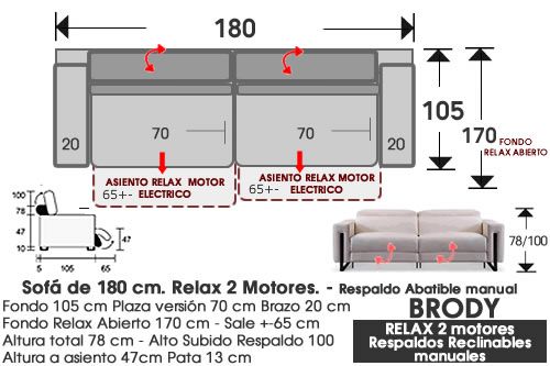 (340) Sofá 180cm - RELAX