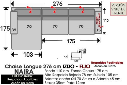 (344) ChaiseLongue 276cm IZDO-FIJA