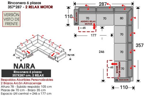 (345) Rinconera 6p 2RELAX 287x357cm