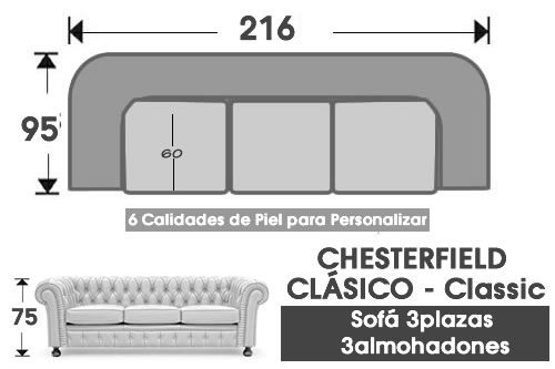 (357) Sofá 3plazas 216cm. 3almoh.