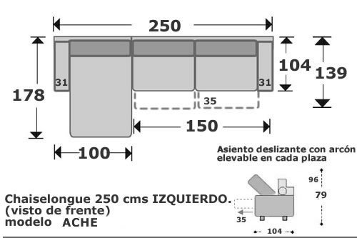 (101) ChaiseLongue 250cm Izdo 