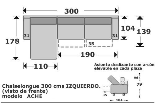(101) ChaiseLongue 300cm Izdo