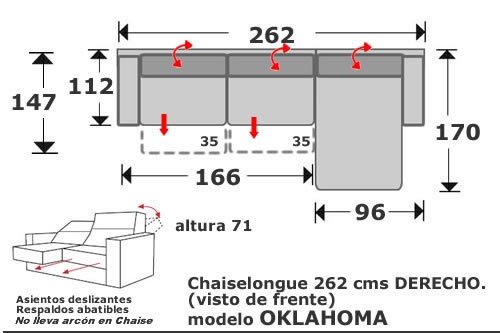 (106) ChaiseLongue 262cm Dcho