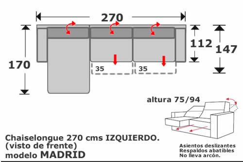 (136) ChaiseLongue 270cm Izdo